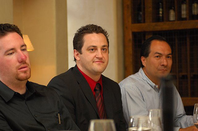 Chris Hicken & Shaun Masterman of Headsets.com, and Jose  Gonzalez (Vice President of Sales, Plantronics) during a serious moment. 